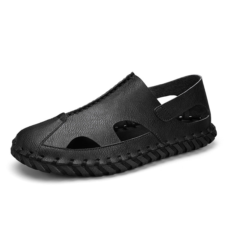 Damen Sandalen Leder Bequem Atmungsaktiv Sommer