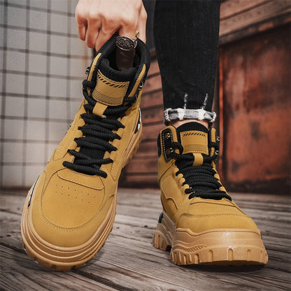 Damen Stiefel High-Top Boots Robust Wasserdicht Mit Gepolsterter Knöchelpartie