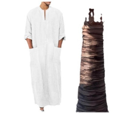 Herren Kaftan Baumwolle Modern Geometrisch Mit Taschen