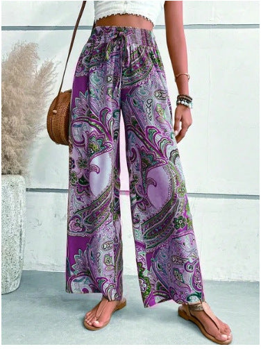 Damen Hose Pailletten Elastisch Mit Floralem Muster Glitzernd