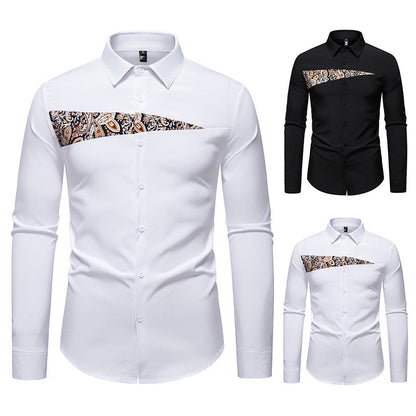 Herren Hemd Langarm Paisley Design Modern - BerlinGlamour