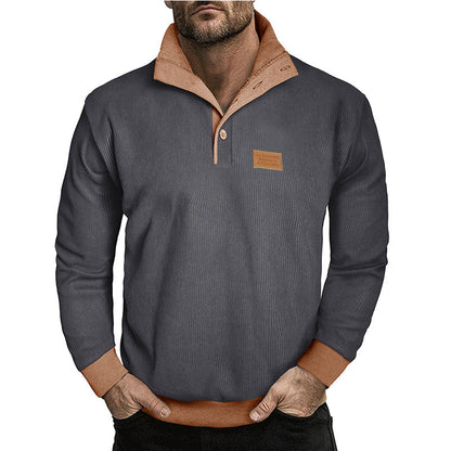 Herren Pullover Langarm Modisch Mit V-Ausschnitt