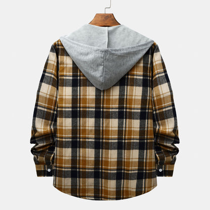 Herren Kapuzenjacke Karomuster Bequem Modern