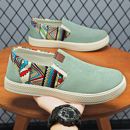 Damen Slip-On-Schuhe Bunt Musterleder Trend