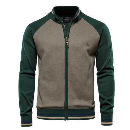 Strickjacke Herren Reißverschluss Stehkragen Modern