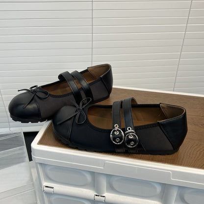Damen Ballerinas Bequem Riemen Schuhe Komfort Schnürsenkel