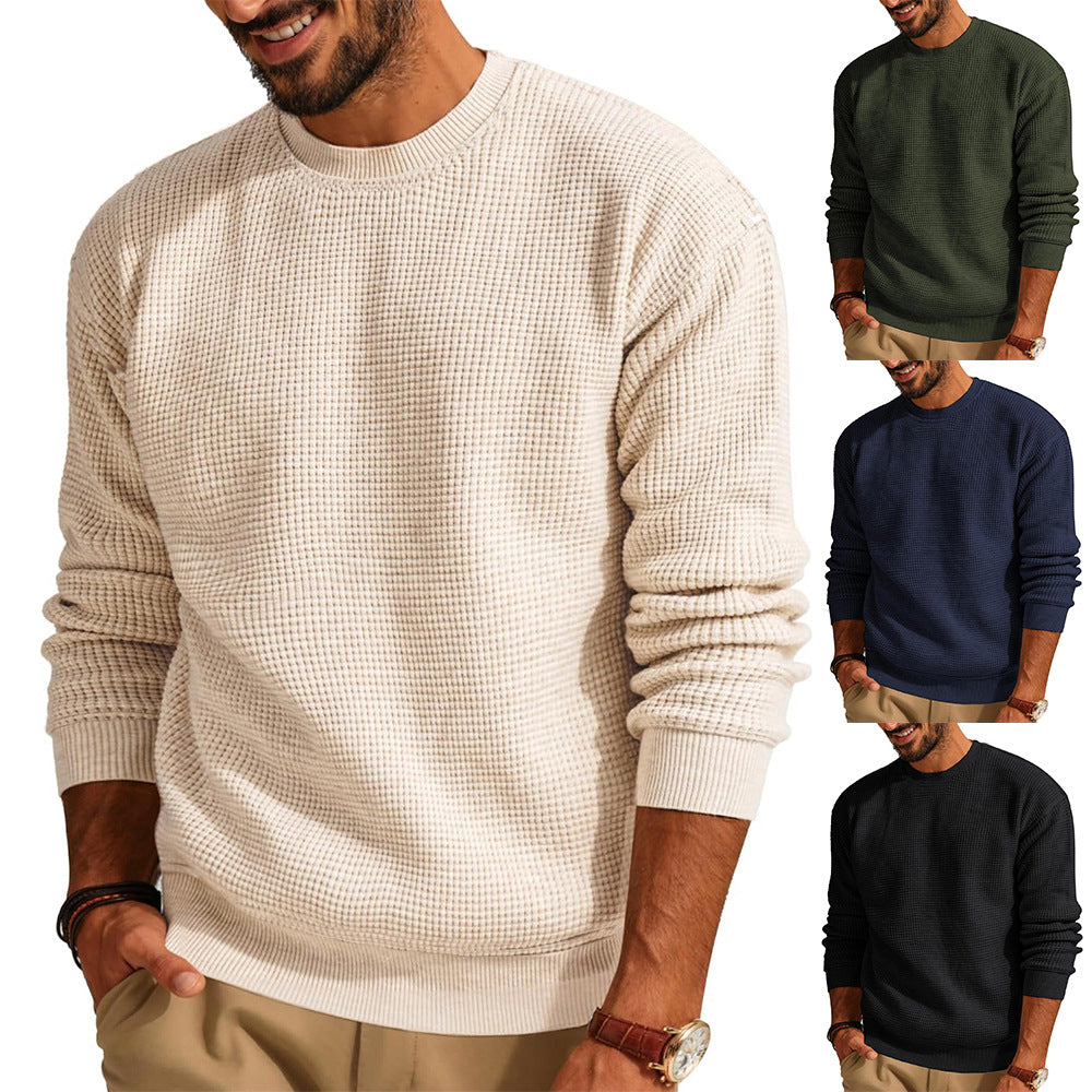 Herren Sweatshirt Rundhals Modern Strukturiert