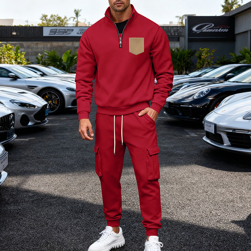 Herren Sportanzug Modern Sportlich Grau