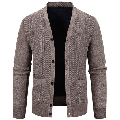 Herren Strickjacke Klassisch mit Taschen Modern