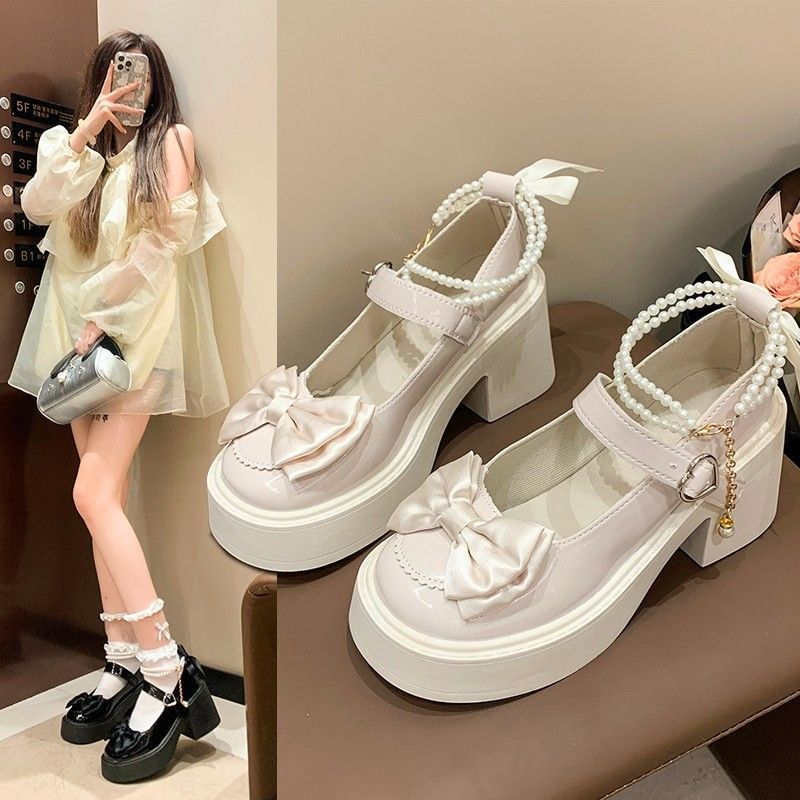 Damen Plateauschuhe Mit Perlenriemen Hochzeitsschuhe Elegant - BerlinGlamour