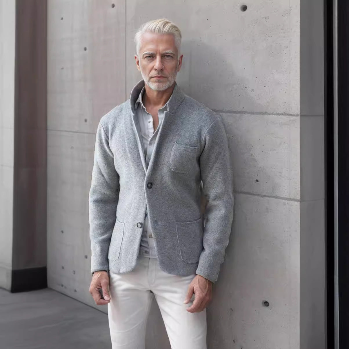 Herren Strickmantel Modern Geschnitten Komfortabel Mit Taschen