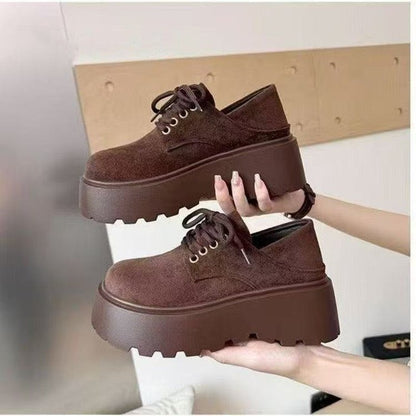 Damen Plattform Schuhe Plüschgefüttert Lässig Schnürsenkel