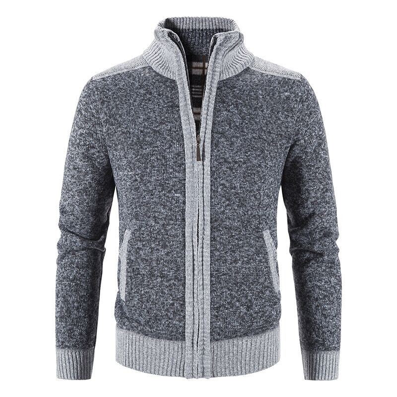 Herren Strickjacke Modern Hochgeschlossen Zipper
