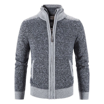 Herren Strickjacke Modern Hochgeschlossen Zipper
