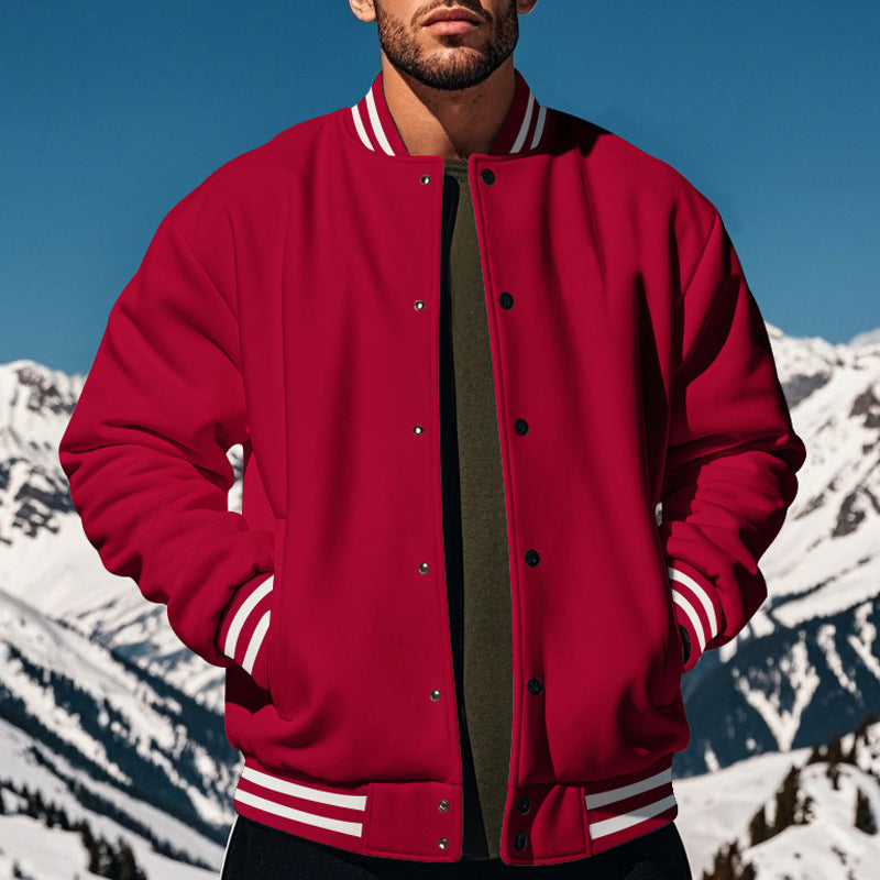 Herren Collegejacke Elastisch Rippbündchen Sportlich - BerlinGlamour