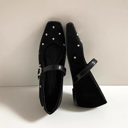 Damen Ballerinas Glamour Strass Schuhe Modern