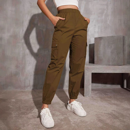 Damen Cargo-Hose Bequem Praktisch Mit Taschen - BerlinGlamour