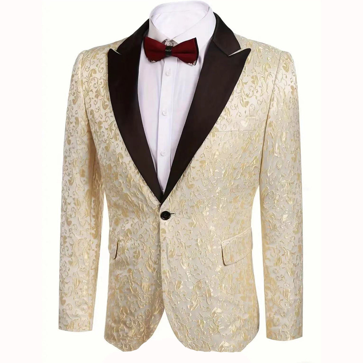 Herren Blazer Pailletten Jacke Glamour Floral Design