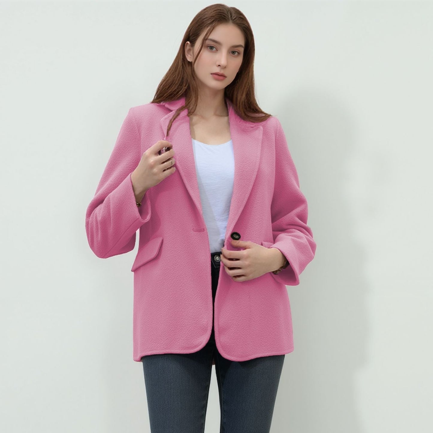 Damen Blazer Elegant Slim Fit Schwarz