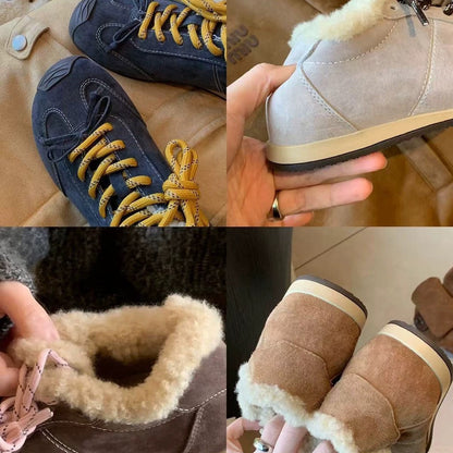 Damen Sneaker Komfortabel Flauschig Modern