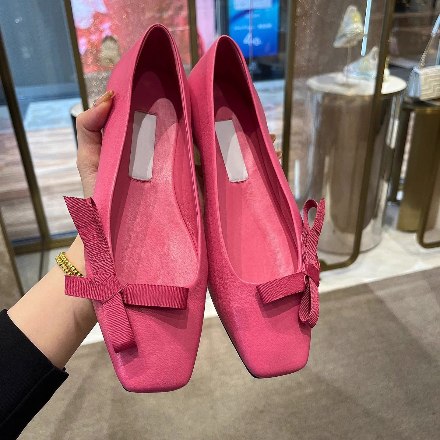 Damen Ballerinas mit Schleife Elegant Schuhe für Frauen