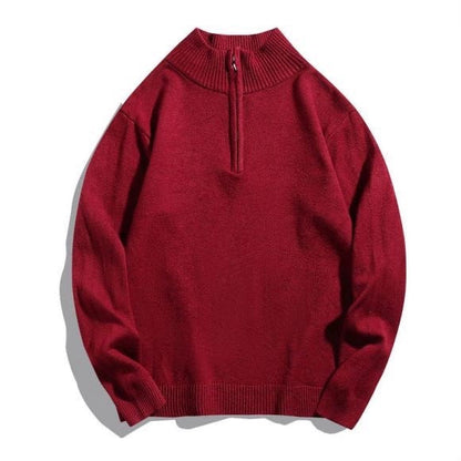 Herren Pullover Stehkragen Reißverschluss Modern Stilvoll