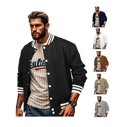 Herren Bomberjacke Sportlich Mit Kontraststreifen Modern