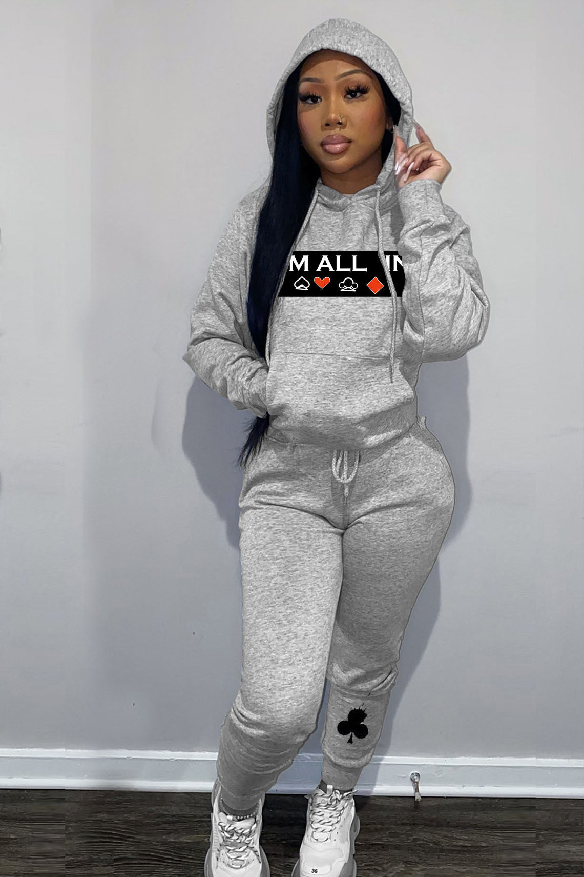 Herren Sportset Hoodie Jogginghose Glücksspiel Design - BerlinGlamour