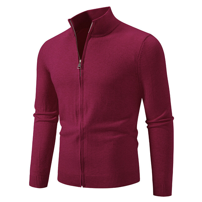 Strickpullover Herren Modern mit Reißverschluss Hochkragen