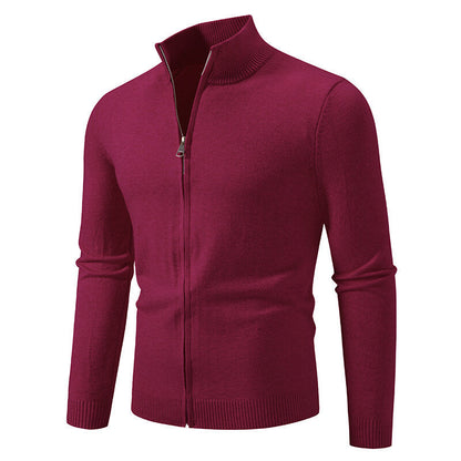 Strickpullover Herren Modern mit Reißverschluss Hochkragen