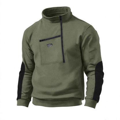 Herren Fleece-Pullover Kuschelig Warm Reißverschluss