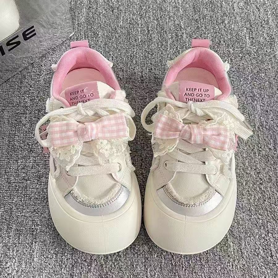 Damen Sneaker Weich Komfortabel Rüschen Sneaker Frauen