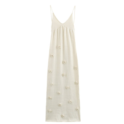 Elegantes Damen Abendkleid mit Blumenapplikationen