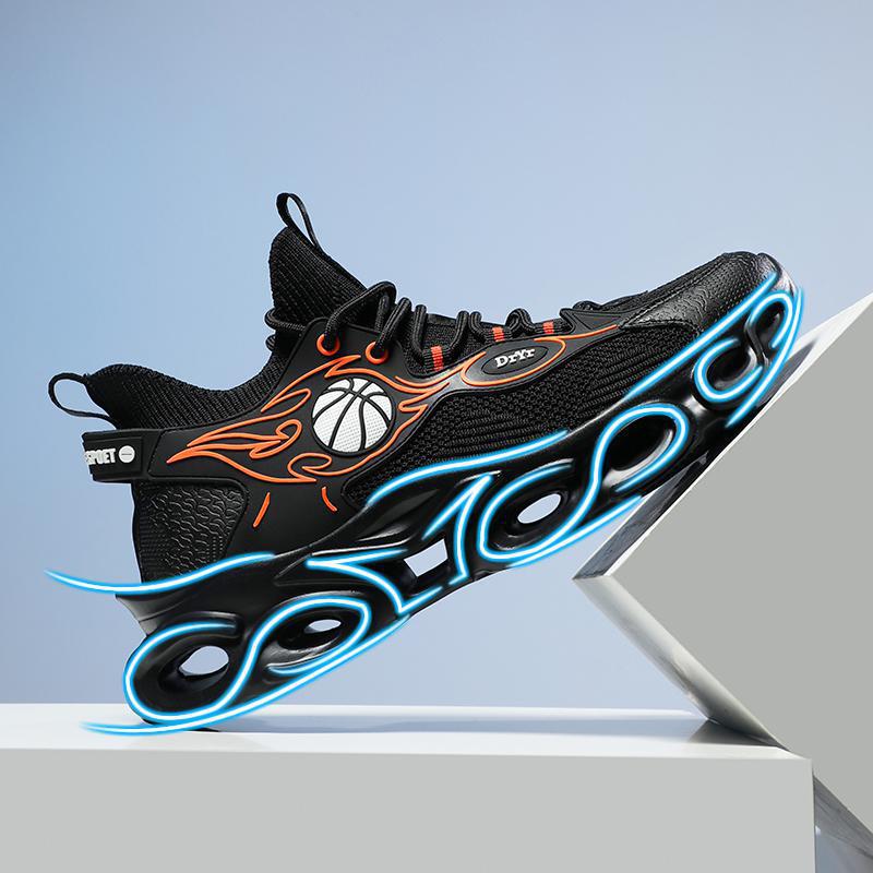 Damen Basketball Sneaker Atmungsaktiv Mesh Weiß Schwarz