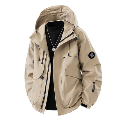 Herren Outdoor-Jacke wasserfest mit Taschen und verstellbarem Kragen