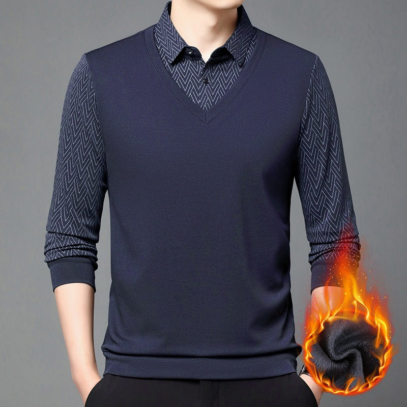 Herren Langarmshirt Modern Strukturiert Feuchtigkeitsregulierend - BerlinGlamour