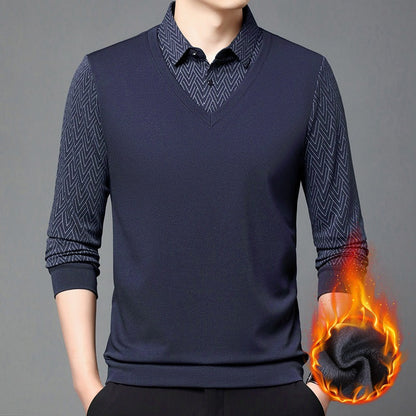 Herren Langarmshirt Modern Strukturiert Feuchtigkeitsregulierend - BerlinGlamour