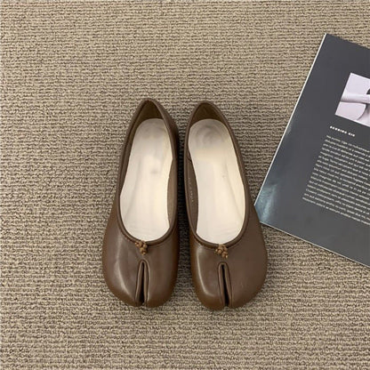 Damen Ballerinas Bequem Elegant mit Schlitz-Details