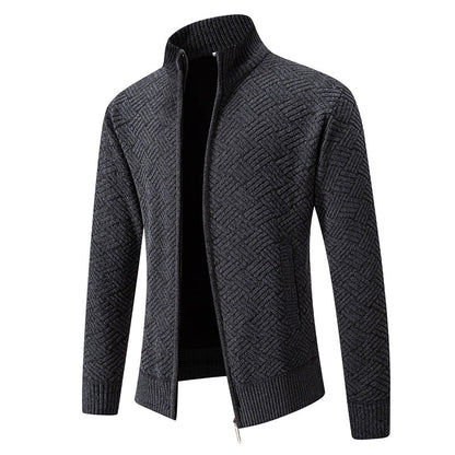 Herren Strickjacke Karomuster Modern Geschnürt