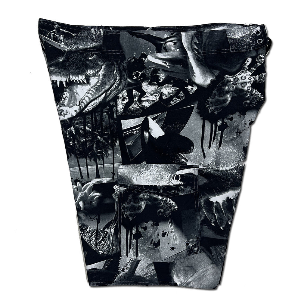 Männer Shorts Surf Elastisch Mit Grafikdesign