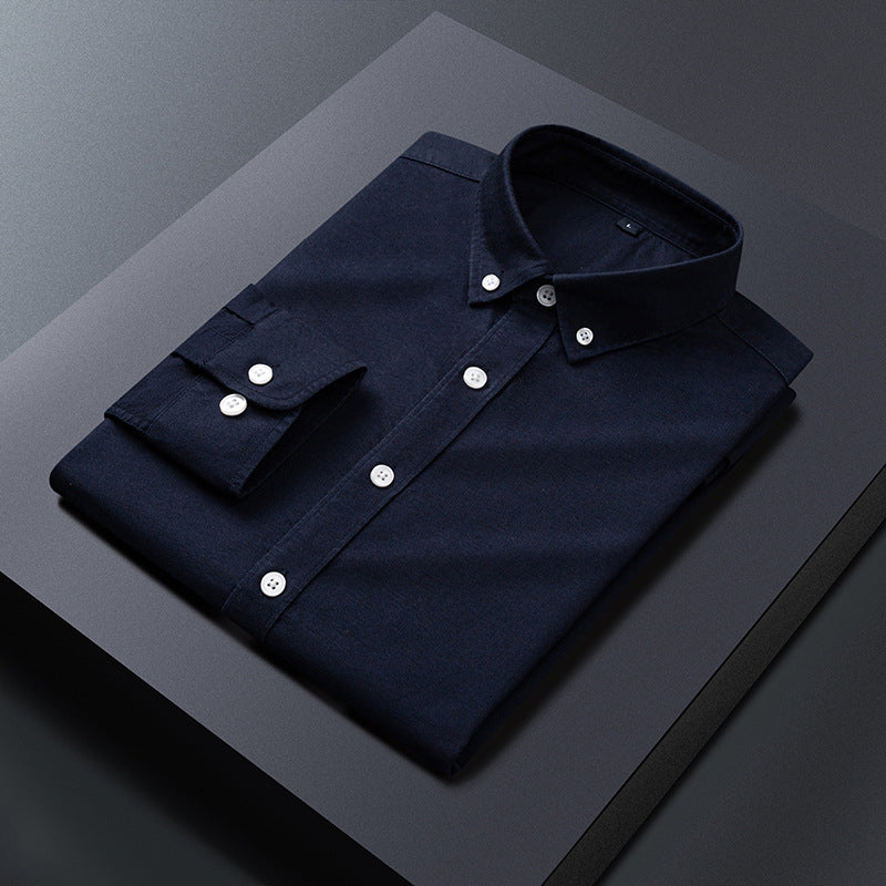 Herren Hemd Klassisch Baumwoll mit Button Down Kragen