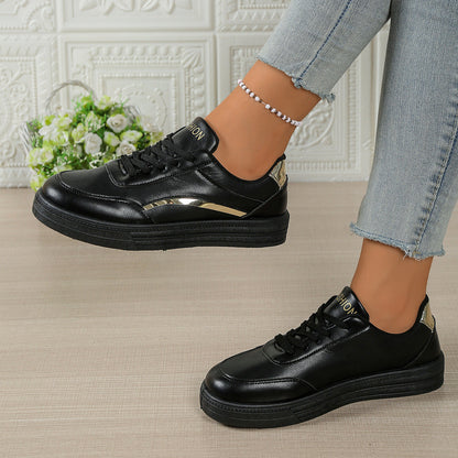 Damen Sneaker Komfortabel Glänzend Modisch