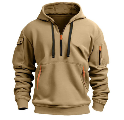 Herren Kapuzenjacke Funktionell Reißverschluss Taschen Modern