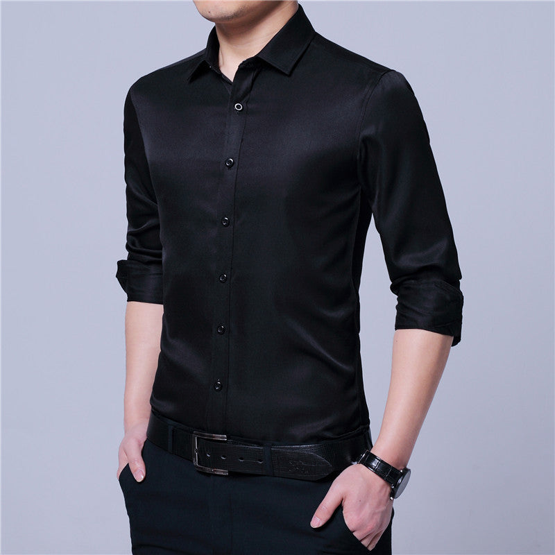 Herren Langarmbluse Elegant Moderner Schnitt Slimfit