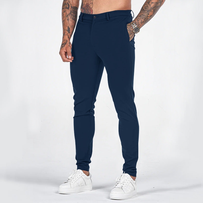 Herren Slim-Fit Chino Hose Elastisch Mit Taschen