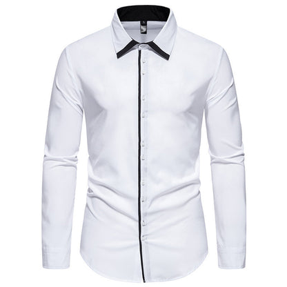Herren Slimfit Hemd mit Kontrastkragen und Hochwertigem Stoff