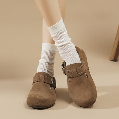 Damen Clogs Weiches Wildleder Verstellbarer Riemen Bequem