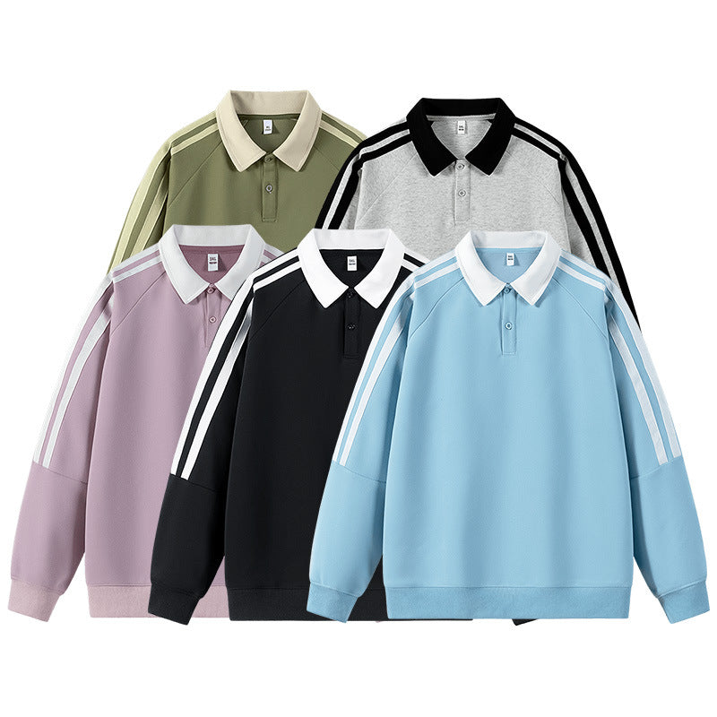 Herren Sweat Pullover Sportlich mit Polo Kragen Moderne - BerlinGlamour