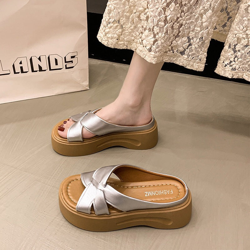 Damen Plateau-Sandalen Bequem Stilvoll Knotendesign