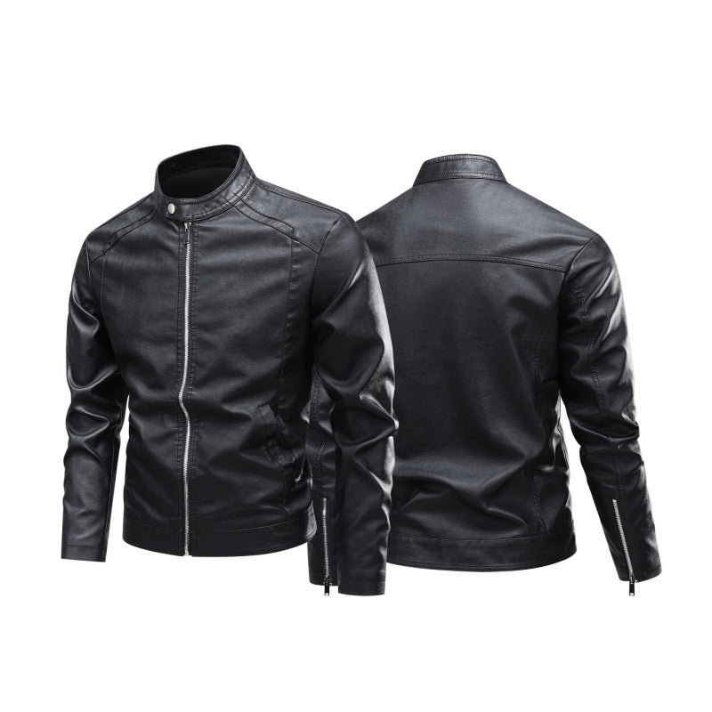 Herren Lederjacke Modern Schnitt Schwarz - BerlinGlamour